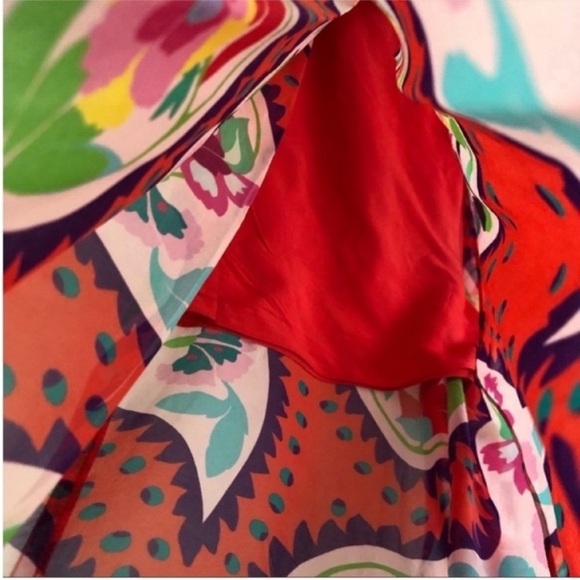 Delpozo Runway Printed Silk Wide Leg Sheer Trousers - Picture 8 of 9